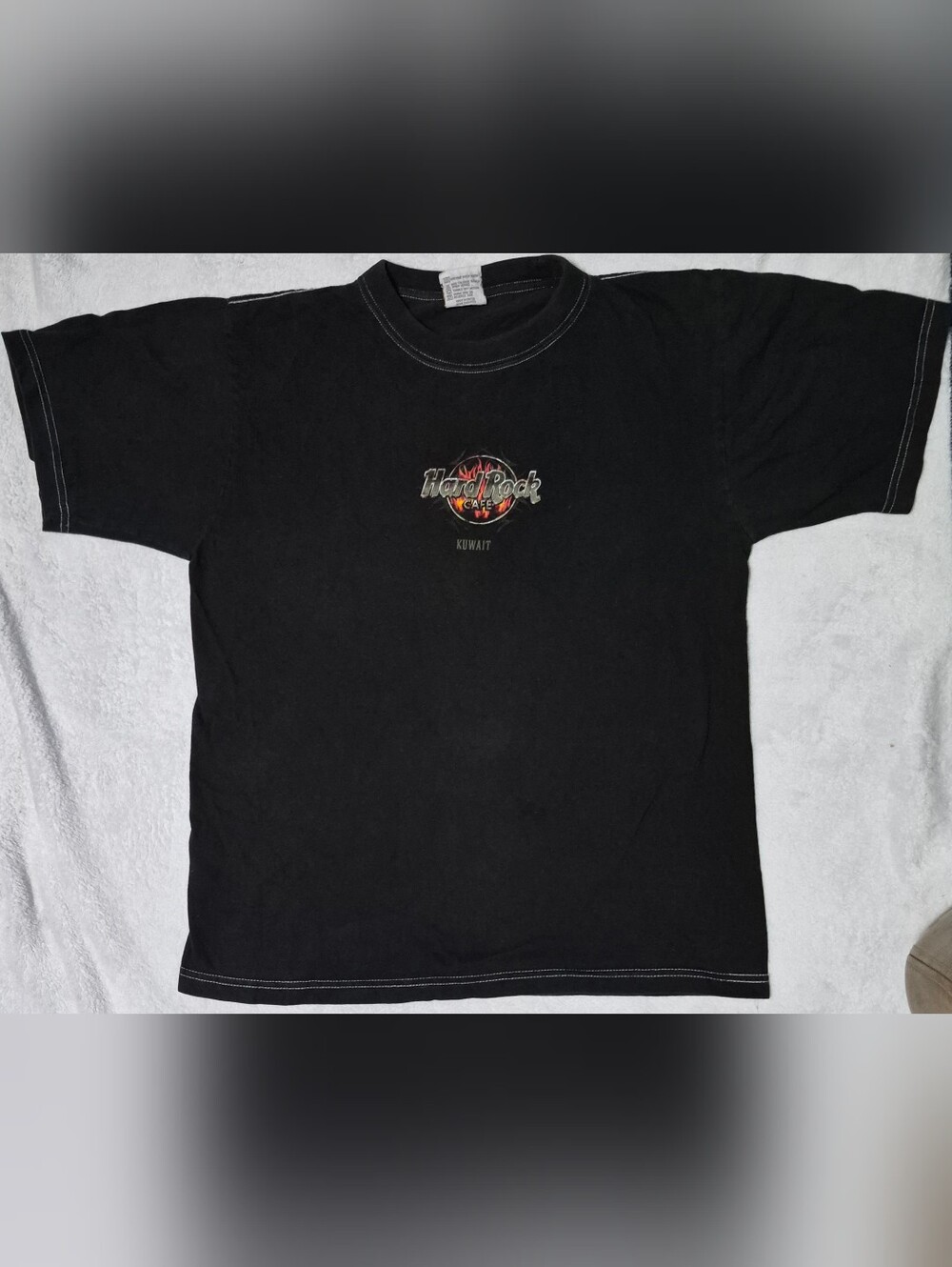 Vintage Hard Rock Cafe Kuwait T Shirt Sz M Black Flame Winged Lion Double Sided